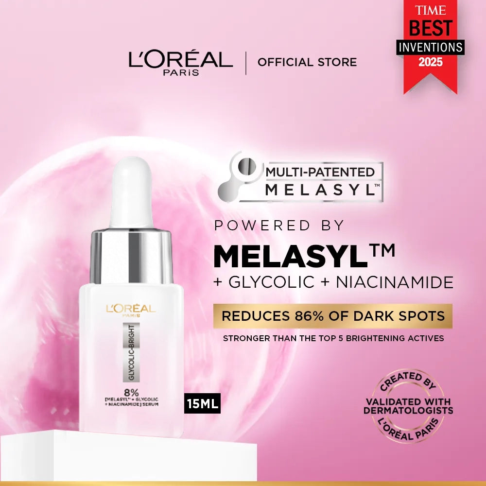 Loreal Paris Glycolic Bright 8% Face Serum - 15ml