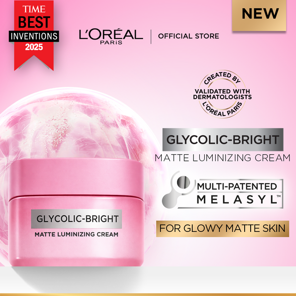 Loreal Paris Glycolic Bright Matte Luminizing Cream With Melasyl - 30ml